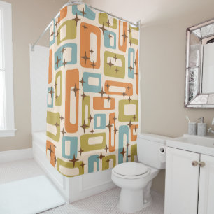 Retro Mid Century Modern Shower Curtain