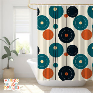 Retro Mid Century Modern Shower Curtain