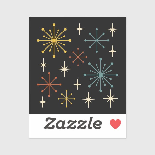 Retro Mid Century Modern Starburst Pattern (Sheet)