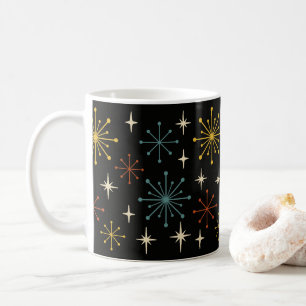 Retro Mid Century Modern Starburst Pattern Coffee Mug