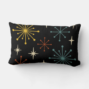 Retro Mid Century Modern Starburst Pattern Lumbar Cushion