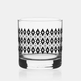 Retro Mid Century Modern Starburst Pattern Whiskey Glass