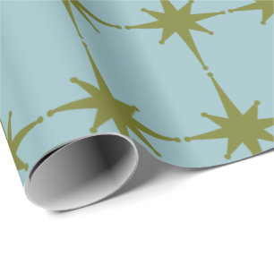 Retro Mid-century Modern Starburst Pattern Wrapping Paper
