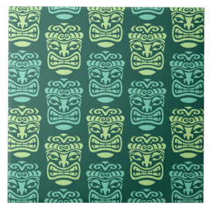Retro Mid Century Modern Tiki Pattern Ceramic Tile