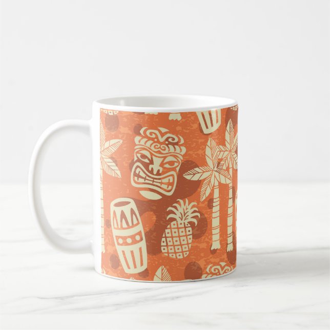 Retro Mid Century Modern Tiki Pattern Coffee Mug (Left)