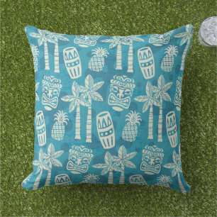 Retro Mid Century Modern Tiki Pattern Cushion