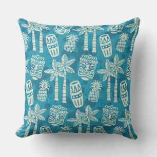 Retro Mid Century Modern Tiki Pattern Cushion