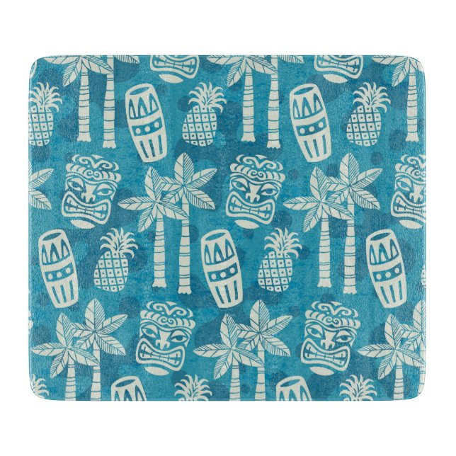 Retro Mid Century Modern Tiki Pattern Cutting Board (Front)