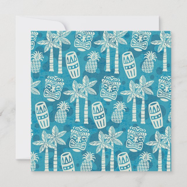 Retro Mid Century Modern Tiki Pattern Invitation (Front)