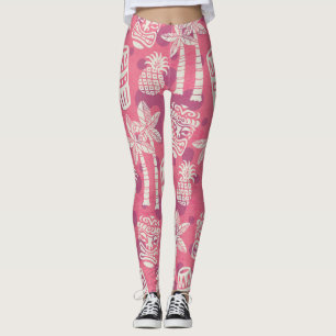 Retro Mid Century Modern Tiki Pattern Leggings