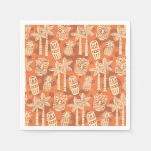 Retro Mid Century Modern Tiki Pattern Napkin