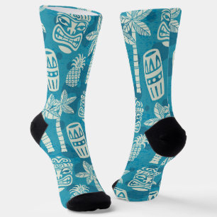 Retro Mid Century Modern Tiki Pattern Socks