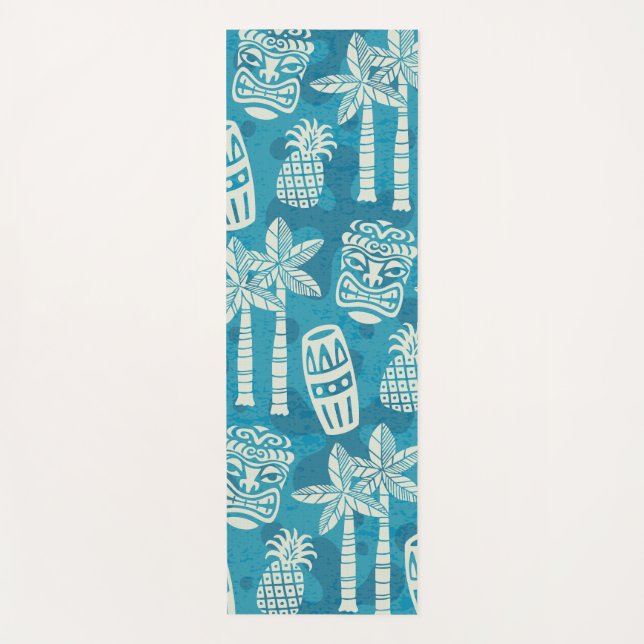Retro Mid Century Modern Tiki Pattern Yoga Mat (Front)
