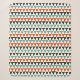 Retro Mid-Century Modern Triangle Pattern Sherpa Blanket