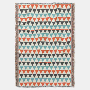Retro Mid-Century Modern Triangle Pattern Throw Blanket