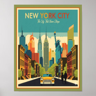 Retro Mid-Century New York City Poster