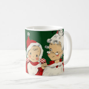 Retro Mid-Century Santa Family – Kitsch Claus Coffee Mug