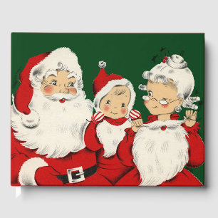 Retro Mid-Century Santa Family – Kitsch Claus Guest Book