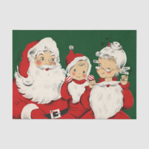 Retro Mid-Century Santa Family – Kitsch Claus Tissue Paper