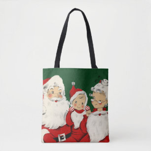 Retro Mid-Century Santa Family – Kitsch Claus Tote Bag