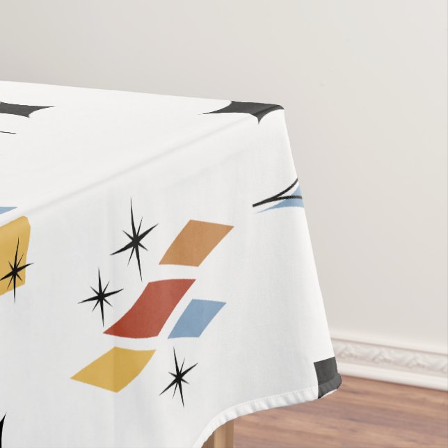 Retro Mid-Century Starburst Tablecloth (In Situ)