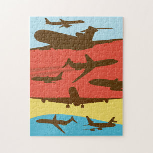 Retro Mid-Century Travel Airline Airplane Puzzle