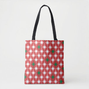 Retro Mid-century Vintage Christmas Star Pattern Tote Bag