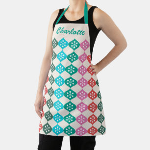 Retro Mid Mod Atomic Pattern Colourful Personalise Apron