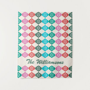 Retro Mid Mod Atomic Pattern Colourful Personalise Tapestry