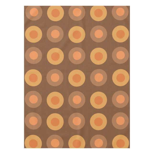 Retro MidCentury Dots Burnt Orange Tablecloth (Front)