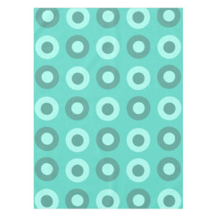 Retro MidCentury Dots Turquoise Tablecloth