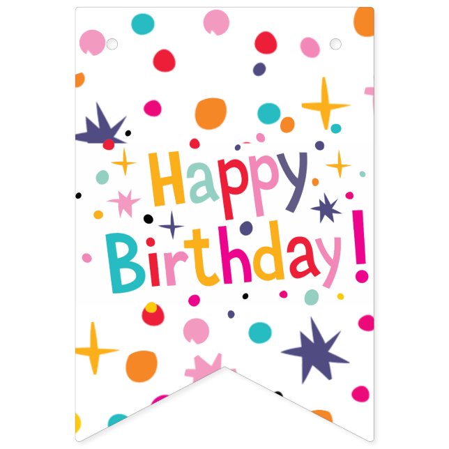 Retro Midcentury Modern Birthday Bunting (First Flag)