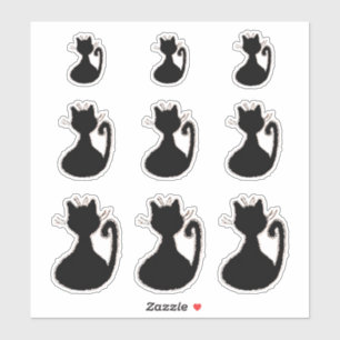 Retro Midcentury Modern Style Black Cat Silhouette