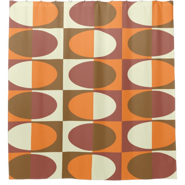 Retro MidCentury Oval pattern 1 Shower Curtain (Front)