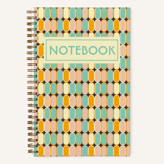 Retro Midcentury Ovals Pattern Notebook (Front)