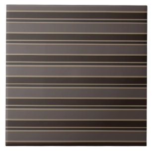 Retro Midcentury Stripes Dark Academia Ceramic Tile