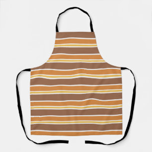 Retro Midcentury Stripes Multicolored Apron