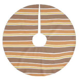 Retro Midcentury Stripes Multicolored Brushed Polyester Tree Skirt