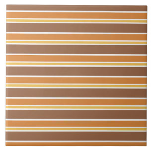 Retro Midcentury Stripes Multicolored Ceramic Tile