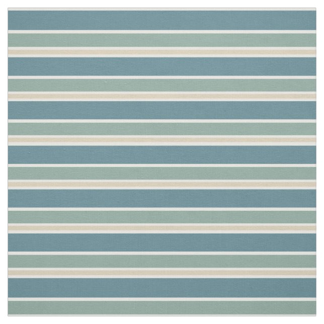 Retro Midcentury Stripes Ocean Green Fabric (Swatch)