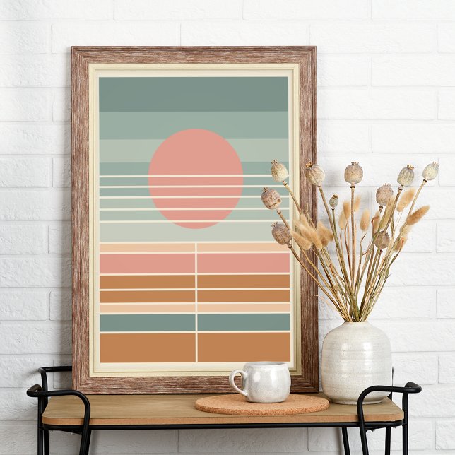 Retro Midcentury Sunset Stripes Art Pattern Poster (Creator Uploaded)