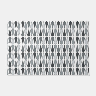 Retro Midcentury Teardrops Grey Doormat