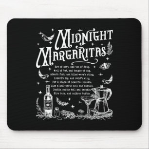 Retro Midnight Margaritas Funny Halloween Magical Mouse Pad