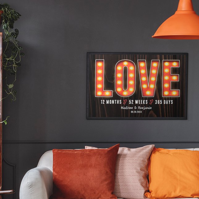 Retro Milestone 1st Anniversary Personalised Love Poster (Creator Uploaded)