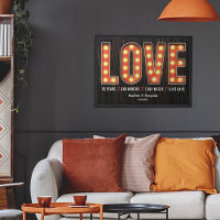 Retro Milestone 25th Anniversary Personalised Love