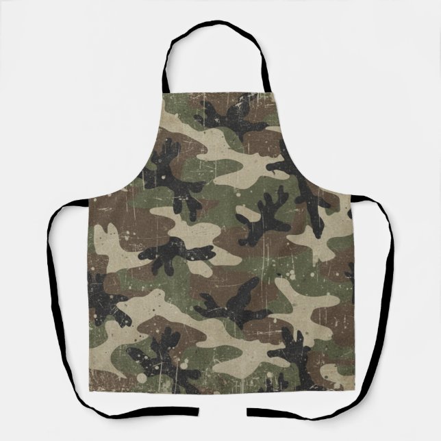 Retro Military Camouflage Pattern Apron (Front)