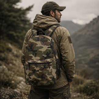 Retro Military Camouflage Pattern Printed Backpack
