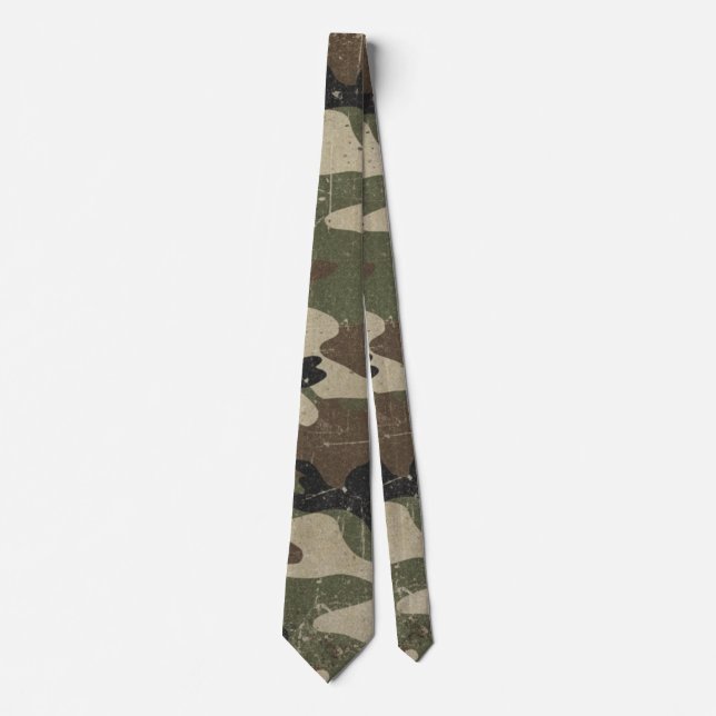 Retro Military Camouflage Pattern Tie (Front)