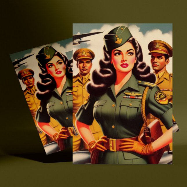 Retro Military Pinup Postcard (Creator Uploaded)