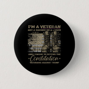 Retro Military Veterans Against Trump Protest 6 Cm Round Badge